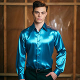 Herrenhemd im glänzenden Business-Stil – Blau