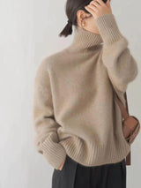 Milensa - Rollkragenpullover aus Merinowolle, warm und bequem – Kamel