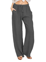 Vivienne | Baumwoll-Leinen-Hose – Dunkelgris