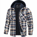 Herren Jacke Kariert Mit Kapuze | Gefüttert Übergangsjacke – Beige