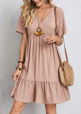 Lorene – Elegantes Bauch Schmeichelhaft Kleid – Rosa