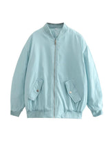 Damen Bomber Übergangsjacke | Übergroße – Himmelblau