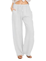 Vivienne | Baumwoll-Leinen-Hose – Weiss