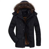 Baumwoll-Hoodie-Winterjacke – Schwarz