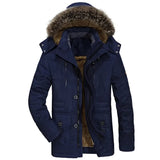 Baumwoll-Hoodie-Winterjacke – Dunkelblau