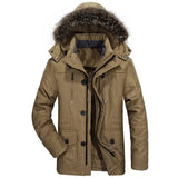 Baumwoll-Hoodie-Winterjacke – Khaki