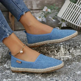 Vellara | Damen Espadrilles Flache Schlupfschuhe – Hellblau