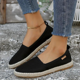 Vellara | Damen Espadrilles Flache Schlupfschuhe – Schwarz
