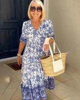Blair | Stilvolles und Bequemes Sommerkleid – Blau