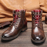 Herren Stiefeletten | knöchelhohe Ausführung mit Schnürung – Braun