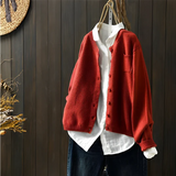Morgan | Weiche Strickjacke für gemütliche Tage – Rot