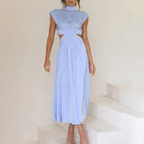 Mallory | Neckholder Ausschnitt Kleid – Blau