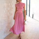 Mallory | Neckholder Ausschnitt Kleid – Rosa