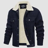 Vibe – herrenjacke aus cord – Marineblau