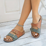 Violette | Verstellbare Damen-Sandalen – Grün-Braun