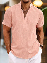 Herren Poloshirt | V-Ausschnitt mit gerader Grundform – Rosa