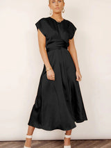Feline | Wunderschönes, Elegantes Midi-Abendkleid – Schwarz