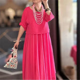 Morocco™ Baumwoll-Leinen-Set im Lagenlook / Zweiteilig, Charme, der Grenzen überschreitet! – Pink