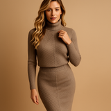 Damenkleid in Midilänge | Für die Wintersaison – Braun