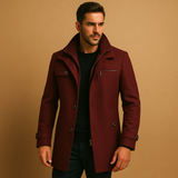 Herren-Winterjacke mit Manschetten | Wintertauglich – Burgunderrot