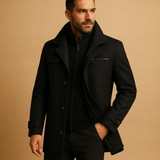 Herren-Winterjacke mit Manschetten | Wintertauglich – Schwarz