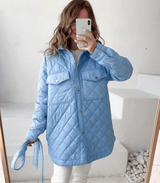 Lose steppjacke in ubergröße - carline – Hellblau