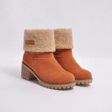 Saga - warm gefütterte bequeme damenstiefel – Orange