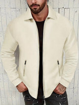 Retrotextur vintage-reißverschlussjacke für herren – Khaki