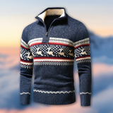 Gestrickter Weihnachtspullover | Winterausführung – Blau