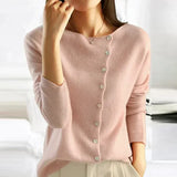 Lia | Einfacher Langärmeliger Pullover für Damen – Rosa