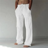 Arthur - Baggy-Leinenhose für Herren – Weiß