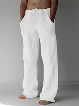 Garth - Leinen-Baggy-Hose für Herren – Weiß