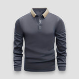 Arlixon - leichtes Langarm-Poloshirt – Grau