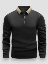 Ramesh - Langarm Polo Hemd – Schwarz