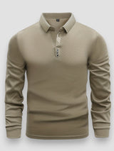 Arlixon - leichtes Langarm-Poloshirt – Khaki