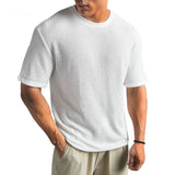 Herren Texturierte Rundhalsausschnitt T-Shirt – Weiß