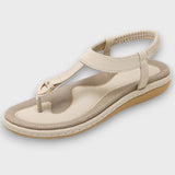 Solea – Komfort-Zehentrenner mit elastischem Riemen – Beige