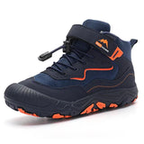 OutMax - Kinder Barfußschuhe mit Profilsohle & Klettverschluss – DunkelBlau