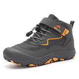 OutMax - Kinder Barfußschuhe mit Profilsohle & Klettverschluss – DunkelGrau