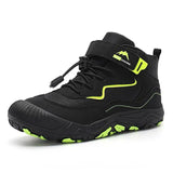 OutMax - Kinder Barfußschuhe mit Profilsohle & Klettverschluss – Schwarz