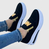 Wilhelmina | Damen Orthopädische Slip-On Sneaker – Schwarz