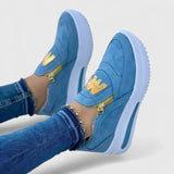 Wilhelmina | Damen Orthopädische Slip-On Sneaker – Blau