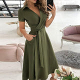 Fließendes A-Linien-Kleid für zeitlose Eleganz für Damen – Grün