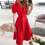 Fließendes A-Linien-Kleid für zeitlose Eleganz für Damen – Rot
