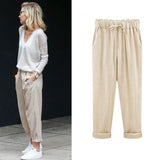 Ulkka | Damen Sommer Bequem Hosen | Leicht – Beige