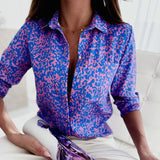 Lioris – Bluse mit lebhaftem geometrischem Muster – Lila