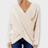 Elise | Überkreuzter Strickpullover – Beige