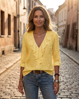 Danniela - Bequeme Bluse Mit Rüschen – Gelb