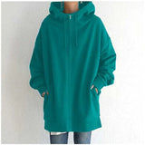 Salma – warme damen-strickjacke mit kapuze – Grün