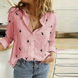 Elegante Bluse für Frauen für jeden Anlass – Rosa mit Vogel